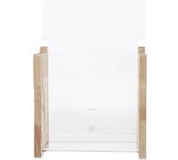 JEWEDECO Automatic Feeder Acrylic Multi-use Parrot Feeder Convenient Bite Resistant Easy Filling Beige Poultry Feeding Box for Rutin Chicken and Birds