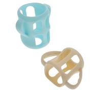 JEWEDECO Baby Bottle Sleeve Cover Set for Infants Portable Nursing Bottle Protector Anti-Drop Soft Silicone Sleeve 125ml Yellow + 240ml Blue