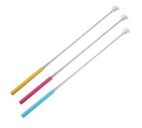 JEWEDECO Back Scratcher Set Metal with 3pcs Stainless Steel Telescopic Handle and Portable Back Massage Tool Itch Relief Relaxation for
