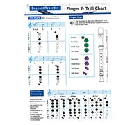 JEWEDECO Bass Recorder Fingering Chart and Chord Practice Poster for Beginners, 8-hole Vertical Flute Diagram, Music Training Guide for Student Use