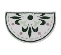 JEWEDECO Bath Mat Polyester in Entrances and Quick Absorption and Drying Non- Half round for Floor Mat Green, Minimalist Decorative and Waterproof Semicircular Rug Bathroom Toilet
