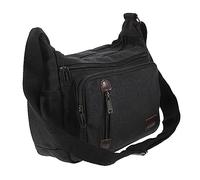 JEWEDECO Black Mens Canvas Messenger Bag Shoulder Crossbody Satchel