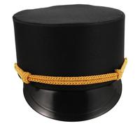 JEWEDECO Black Railroad Conductor Hat Classic Retro Design Cloth Engineer Cap for Adults, Secure and Practical Wear for Engineering Party Decorations