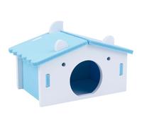 JEWEDECO Blue Hamster House Pet Nest Hamster Bed Small Sleeping Hideout Cute Assembled Cage Accessory for Indoor Small Pets