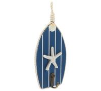 JEWEDECO Blue Mediterranean Style Wall Hook Decorative Hat Hook Made of Wood and Iron Simple Structure Design Easy to Store and Carry for Home Storage and Organizing Coats Hats and Keys