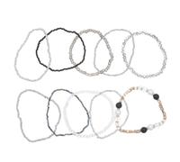 JEWEDECO Boho Beaded Bracelets for Women Multilayered Stackable Stretch Jewelry Made of Glass Featuring Flexible Layering and Gentle on Sensitive Skin, for Chic Parties