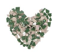 JEWEDECO Broken Ceramic Porcelain Tiles Green Irregular Polished Ceramic Pieces for DIY Craft Projects Portable and Easy to Apply Mosaic Tiles for Decorating Small Surfaces 400g