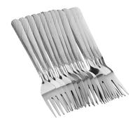JEWEDECO Cake Forks Set Easy to Clean Stainless Steel 24pcs Reusable Dessert Forks with Ergonomic Handle and Stylish Pattern Chic Cutlery for Dining for Home and Restaurants