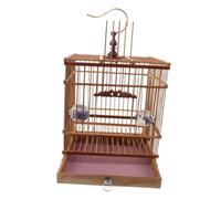 JEWEDECO Carbonized Bird Cage Rectangular Small Habitat for Budgies Lovebirds Parrots Stable Songbird Enclosure with Easy Maintenance for Indoor Garden Patio Decor