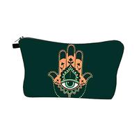 JEWEDECO Cartoon Evil Eye Pattern Multi-Function Cosmetic Bag Travel Toiletry Storage for Women Stylish Sundries Organizer Secure Handle Lightweight and Design