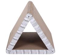 JEWEDECO Cat Scratching Board with 6 Usable Sides Triangle Foldable Corrugated Cardboard Material Multiple Scratching Angles and Material Safety for Indoor Cats and Kittens