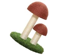 JEWEDECO Cat Scratching Post Coffee Colour with Mushroom Shape Cat Scratch Cotton Rope and Scratching Textures to Protect Furniture and Provide Interactive Play