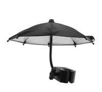 JEWEDECO Cell Phone Sunshade Shield with Adjustable Clamp and Flexible Arm for Electric Bike Mirror Tubes, Weather Protection and Anti-glare Umbrella Attachment for Outdoor Navigation