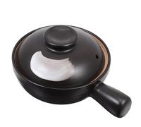 JEWEDECO Ceramic Casserole Pot with Lid and Single Handle Design, Easy to Clean and Not Easy to Crack, for Cooking Rice Noodles and Spicy Hot Pot the Kitchen