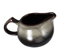 JEWEDECO Ceramic Creamer Pitcher with 250ml Capacity for Serving Sauce or Milk, Practical Black Ceramic Jug Featuring Sleek Smooth Design for Bars and Parties