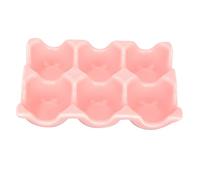JEWEDECO Ceramic Egg Holder Egg Tray for Refrigerator Compact Porcelain Kitchen Organizer Crack-resistant Smooth Surface Easy-clean Pink
