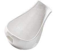 JEWEDECO Ceramic Spoon Stand for Kitchen Counter in White, Elegant Tabletop Decoration and Spoon Rest to Prevent Tableware Getting Dirty, for Home and Kitchen Use