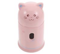 JEWEDECO Ceramic Water Bottle Stand Lovely Cat Shape Pet Kettle Holder Convenient to Clean Easy to Carry Water Dispenser Bracket for Rabbit and Guinea Pig