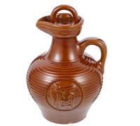 JEWEDECO Ceramic Wine Jug 500ml Brown Vintage Earthenware Pot with Handle for Serving and Drinking, Suitable for Home Kitchen and Bar Use
