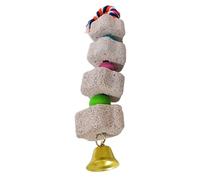 JEWEDECO Chewing Stone Bird Accessory Portable Hanging Molar Stone Decorative Beige for Parrots and Small Pets Random Color