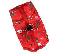 JEWEDECO Christmas Dog Coat Reversible Wear Cotton Vest with Expanded Wrapping Protection for Medium and Large Dogs, Outdoor Walking Winter Jacket in Red