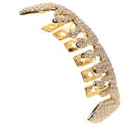 JEWEDECO Clip on Tooth Grill Cap Unique Modern Style Golden Copper for Men Irregular Shape with Dazzling Effect and Resistant to Fading for Rapper and Trendsetters