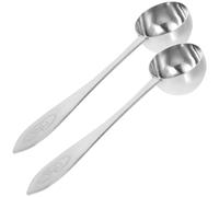 JEWEDECO Coffee Measuring Spoons Rustless and Sturdy Stainless Steel 20ml Capacity 2pcs Kitchen Scoops with High Polish Finish for Coffee, Tea, and Cocoa Use