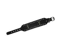 JEWEDECO Comfortable Adjustable Wide Watch Strap Band for Compatible Models 3, 2, and 2 Mini with Black Microfiber Leather Material, Simple Stylish Design Suitable for Everyday Wear