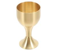 JEWEDECO Copper Alloy Buddhism Offering Cup Small Decorative Metal Chalice Goblet 5.5cm Height Wear-Resistant Multi-Function Tabletop Glass for Rituals and Home Decor