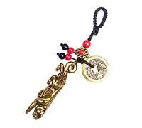 JEWEDECO Copper Tiger Keychain Ornament Retro Tiger Statue Decor for Car Desktop Showcase Durable Copper Craftsmanship Unique Zodiac Symbol Keyring