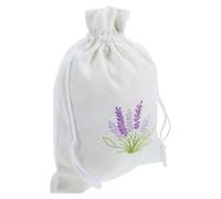 JEWEDECO Cotton Drawstring Sachet Bag 13x18cm Rustic Lavender Fragrance Pouch for Drawer Closet Travel - Small Fabric Empty Sack Bag for Wedding Favors and Party