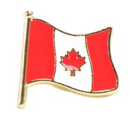 JEWEDECO Creative National Flag Brooch Pin with Sturdy Alloy Metal and Secure Clasp, Red and White Canadian Flag Badge for Birthday and Shower Accessories