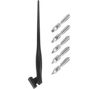 JEWEDECO Creative Signature Pen Calligraphy Practice Pen 6.48x0.79x0.39in Metal Bent Tip Design Reduced Hand Fatigue Write Or Draw Precision and Control