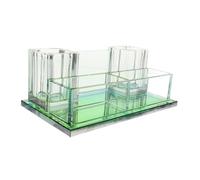 JEWEDECO Crystal Microphone Holder Stand Slot Desktop Stand Craftsmanship Non-slip Base for Ktv Stores Stages