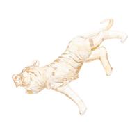 JEWEDECO Crystal Tiger Decor Sculpture Single Piece Crystal Artwork Tiger Ornament for Office and Living Room Desktop Display