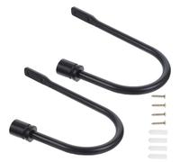 JEWEDECO Curtain Tieback Hooks Curtain Holders 2pcs Wall Mounted Iron Holdbacks Simple Style Convenient to Use and Sturdy for Living Room and Closets