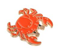 JEWEDECO Cute Crab Brooch Pin Metal Animal Lapel Pin for Women Girls Adorable Dress Collar Jacket Collar Clip