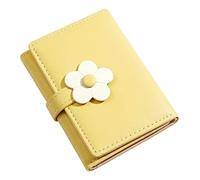 JEWEDECO Cute Flower Pattern Folding Wallet for Students Simple and Practical Pu Change Purse for Girls for School and Daily Use Card Holder Id Window Design