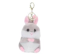 JEWEDECO Cute Sad Hamster Keychain Stuffed Animal Hamster Plush Bag Charm for Women Girls