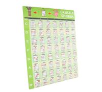 JEWEDECO Decal Practice and Ukulele Enhance to Wall for Teachers Students Pvc Chord Chart Poster with Glue Material Featuring Chord Diagrams Music Theory Learning, Green