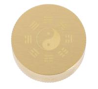 JEWEDECO Decorative Paperweight Craft Paperweight Copper round Vintage Desktop Decor Home Decoration Decor for Calligraphy Training and Office Use