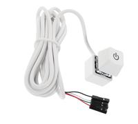 JEWEDECO Desk Computer Power Button PC with Cable External Power Button for PC Convenient Control White Copper Abs Rubber LED for Internet Cafe and Home Random Color