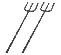 JEWEDECO Devil Devil Costume Accessories 2pcs Halloween Pitch Fork Set with Strong Stability and Comfortable Touch, Black Abs Material for Witch Theme Party and Halloween Decor