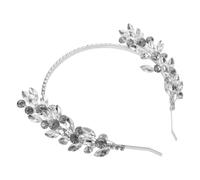 JEWEDECO Diamond Headband Crown Wedding Bridal Headdress Leaf Design Sparkling Rhinestone Headpiece Hair Band for Women Bride Creative Party