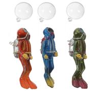 JEWEDECO Diver Diving Flow Water Direction and Position Adjustable 3pcs Resin Floating Decorations with Indication, Decorative Ornament Aquarium Fish Tank
