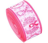 JEWEDECO DIY Craft Breast Cancer Ribbon Pink Polyester Headdress for Women Comfortable Texture Not Easy to Fade Bright and Vibrant Colors Unique Style Home Decoration Weddings