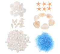 JEWEDECO DIY Ocean Theme Craft Kit Sand and Conch Shells for Creative Home Decor Shells with Natural Reliable Marine Epoxy Resin Materials Set and Children’s Crafts