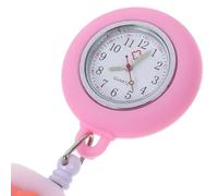 JEWEDECO Doctor Quartz Watch with Cat Paw Pattern, Retractable Clip-on Pocket Watch Featuring Silicone Cover and Luminous Dial, for Medical Staff and Paramedics