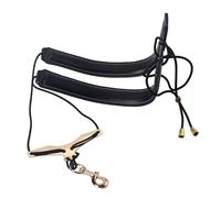 JEWEDECO Double Shoulder Saxophone Neck Strap Cowhide Comfortable Breathable Adjustable Snap Hook Easy Install Lightweight for Saxophone Players