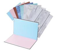 JEWEDECO Double Sided Portable Photography Backdrop Kit for Mini Items Lightweight Tabletop Food and Product Photo Background Boards with Unique Patterns Easy Setup for Jewelry and Makeup